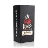 A black box that says Bones Coffee Company on the left side of it. On the front of the box is the Bones Coffee Company skull logo. Beneath the logo it says 40 ounce tumbler with handle and straw.