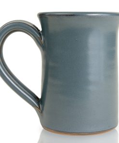 The back of the Maximus hand thrown mug. It is gray colored.