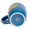 The bottom of the Vault Tech ceramic mug. The mug is colored blue, and it says it is made in the USA.